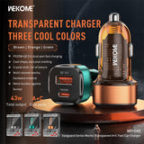 WeKome WP-C45 Vanguard Series Mecha Transparent A+C Fast Car Charger 43W