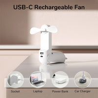 Jisulife F8 3-in-1 Foldable Bear Fan, Flashlight & Power Bank