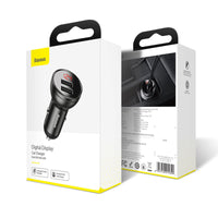 Baseus Digital Display Dual USB Car Charger 24W 4.8A
