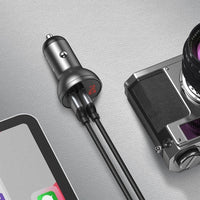 Baseus Digital Display Dual USB Car Charger 24W 4.8A