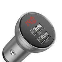 Baseus Digital Display Dual USB Car Charger 24W 4.8A