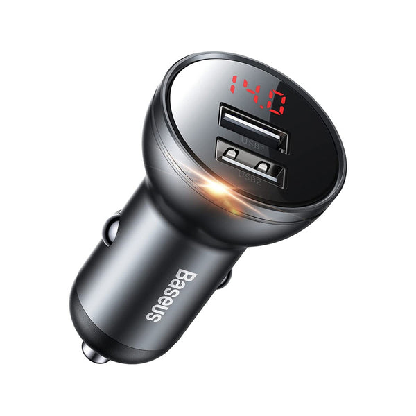 Baseus Digital Display Dual USB Car Charger 24W 4.8A